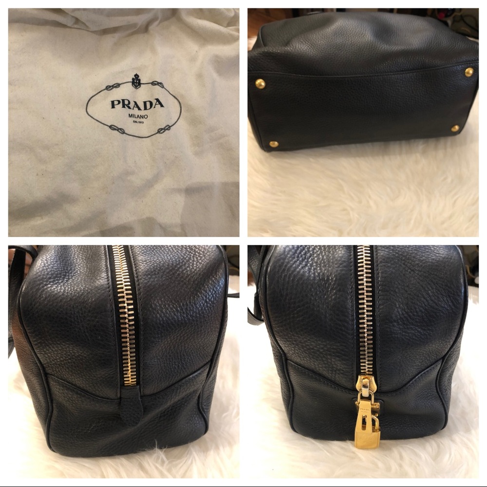 PRADA Blk Leather Bauletto Bag Pre-Loved Gorgeous - Picture 8 of 8